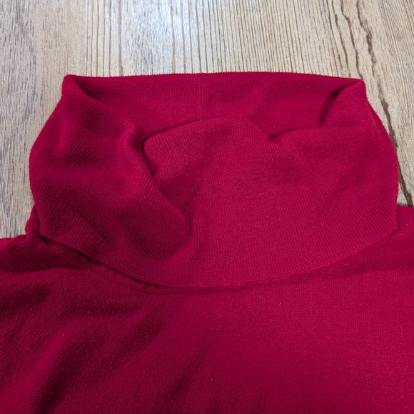 Red Turtleneck Sweater 2X Plus | Lily Morgan Soft Knit Pullover Classic Plus Siz - Picture 4 of 8